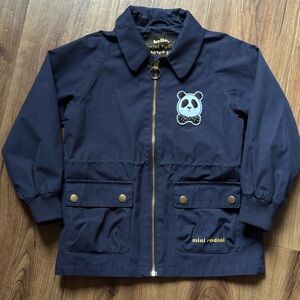 Mini Rodini kids blue panda jacket size 6-7Y